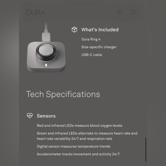 Oura Ring Gen 4 Brushed Silver Sz: 13 - Picture 6 of 9